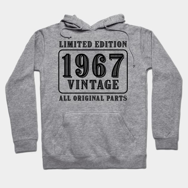 All original parts vintage 1967 limited edition birthday Hoodie by colorsplash